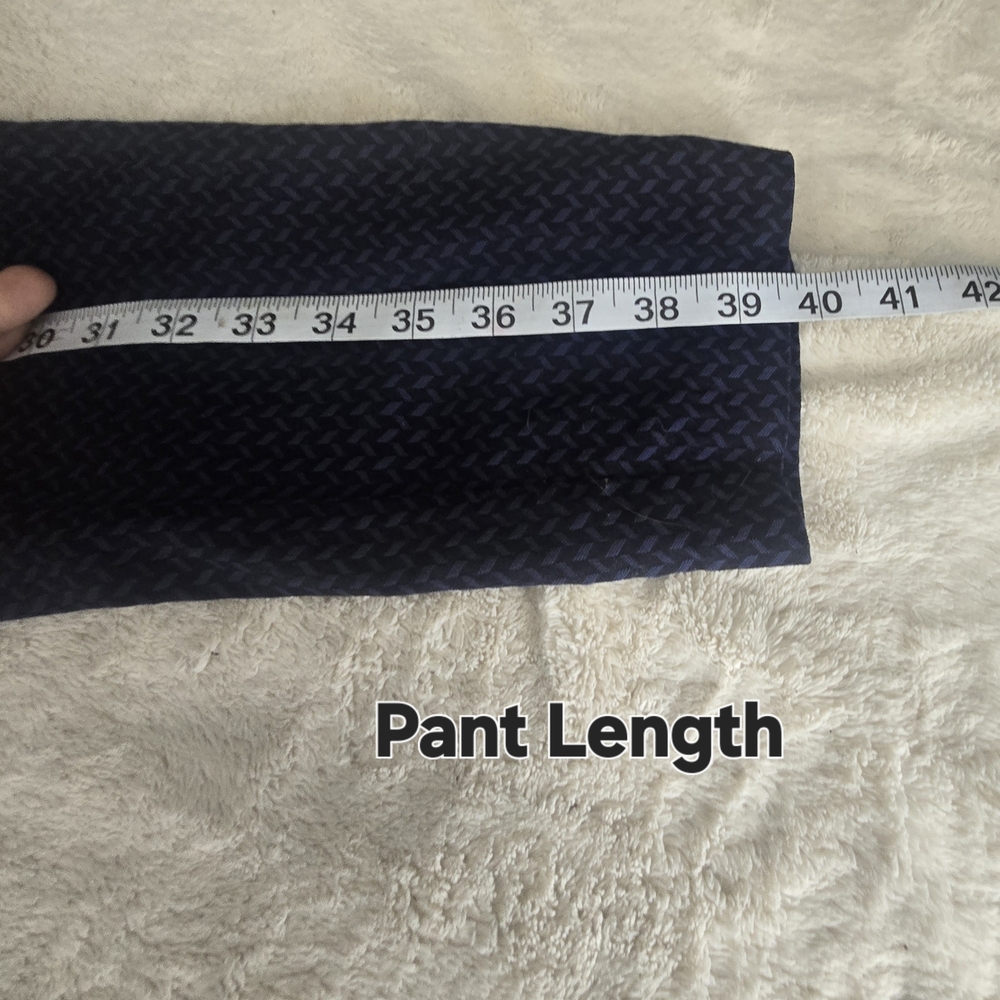 Navy Patterned Pants - Picture 3 of 4